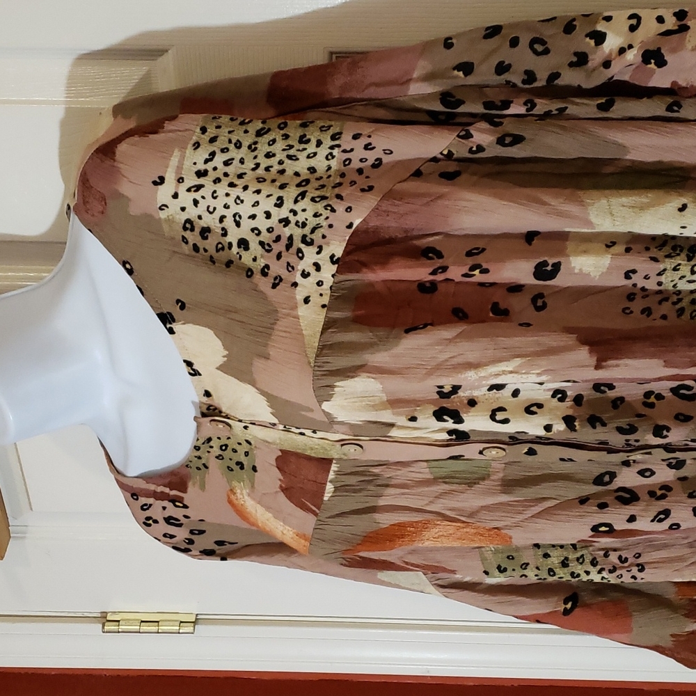 ODDY Animal print short sleeve blouse , - Picture 3 of 10
